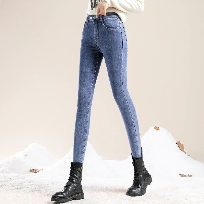 Jeans d'Hiver Taille Haute pour Femmes